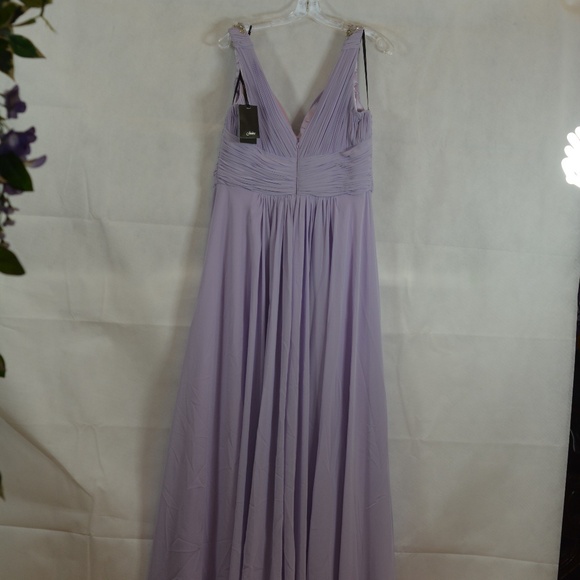 Lilac Beaded Sequin Rhinestone Gown SZ 14 NWT - Picture 15 of 16